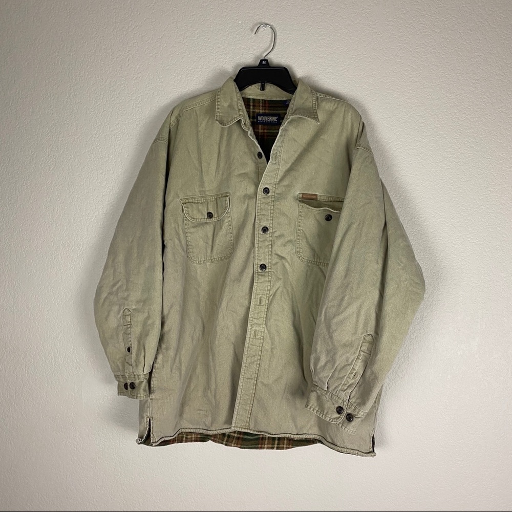 Wolverine Button Up Fleece Lined Shirt Mens XL